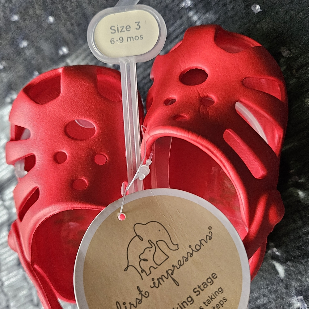 First Impressions Vibrant Red Baby Sandals
